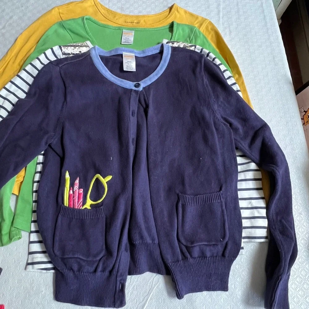 Gymboree Lands End Girls Top Sweater Lot 8pc Size 10 12 L Poodle Owl Graphic Tee